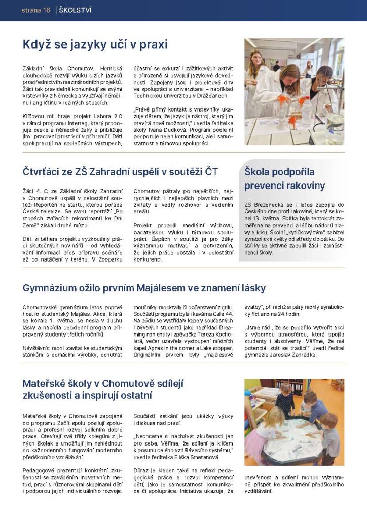 Začít spolu v Chomutovských novinách