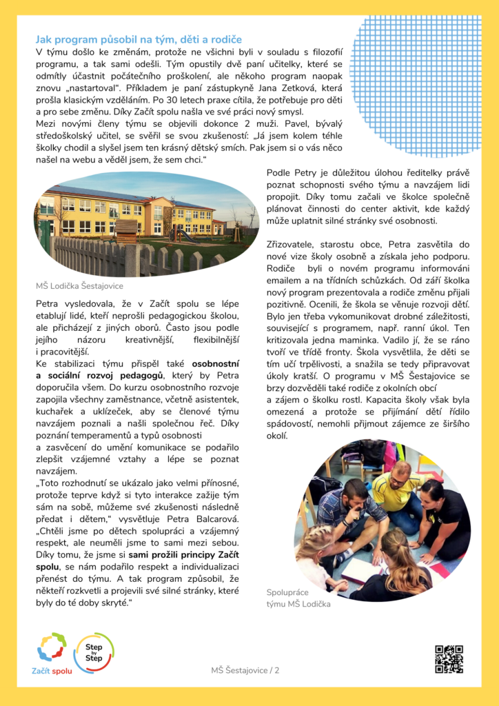 Success story: MŠ Lodička Šestajovice