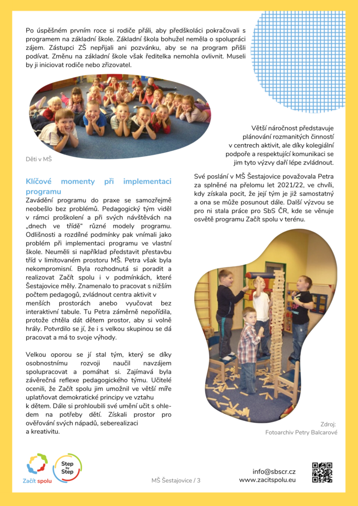 Success story: MŠ Lodička Šestajovice